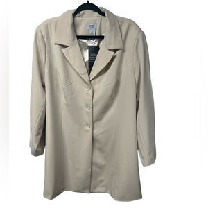 NWT Monroe & Main Cream Light Tan Blazer Office Business Formal Three Button